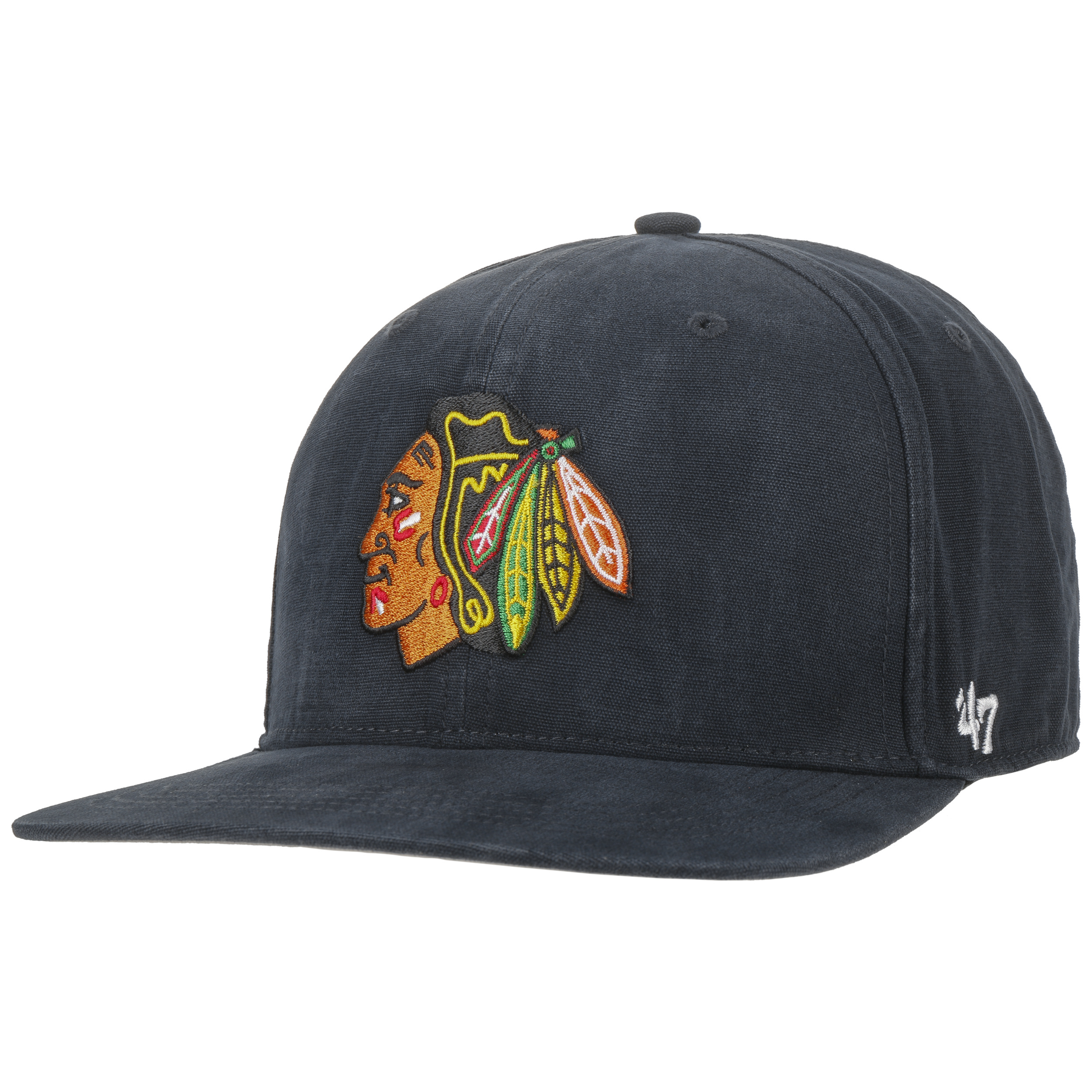 All black 2025 blackhawks hat