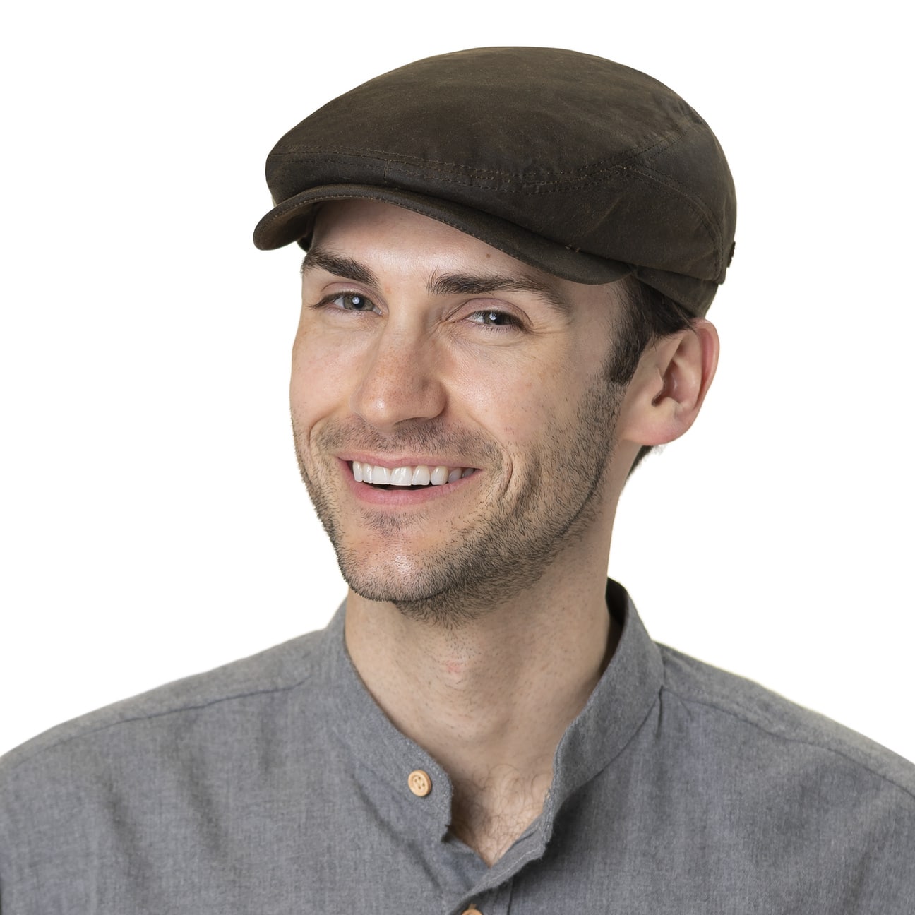 Waxed Organic Cotton Flat Cap by Stetson 61,95