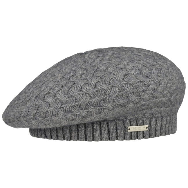 〈SNBYA.H〉MERINO WOOL BERET Black Military Wool Merino Beret, Black Beret With a Leather