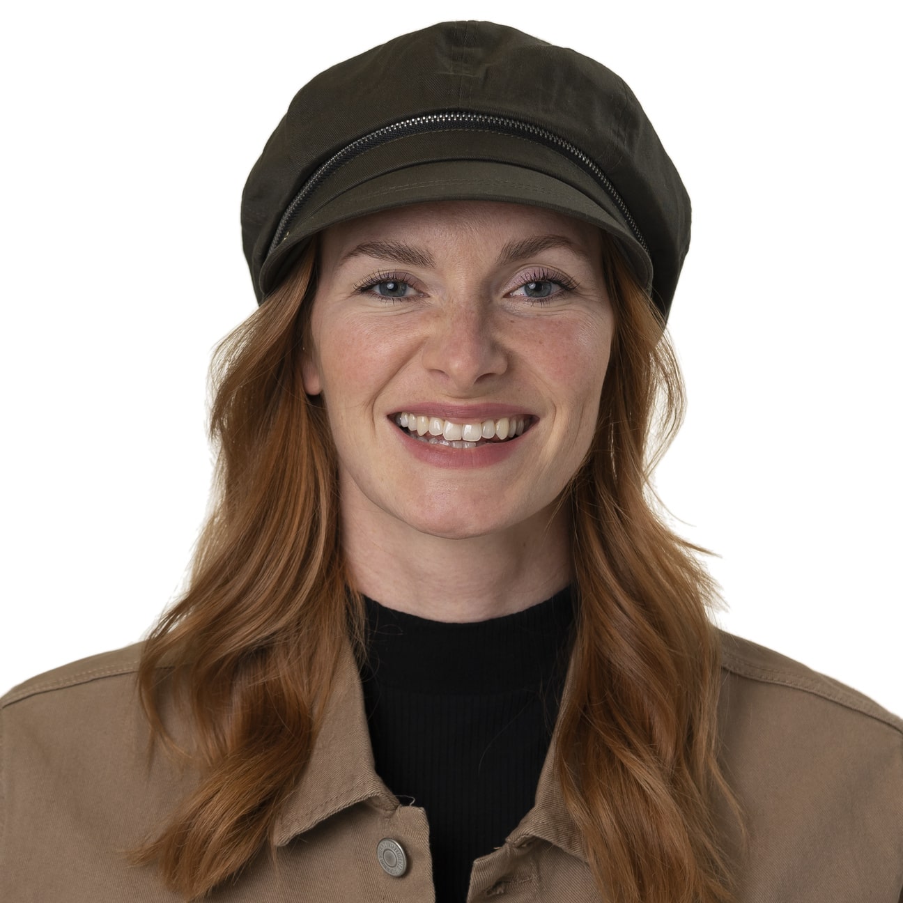 【OVY】Vintage Cotton Shirring 6Panel Cap Women's Newsboy Cap Wool Blend Retro Solid Color Girls