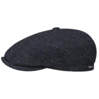 Brooklin Black Herringbone Flat Cap by Stetson - 92,95 &euro;