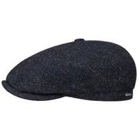 Brooklin Black Herringbone Flat Cap by Stetson - 959,00 kr