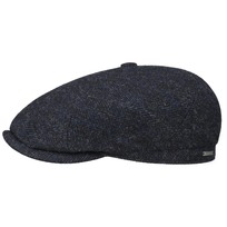 Brooklin Black Herringbone Flat Cap by Stetson - 959,00 kr
