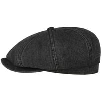 Hatteras Black Denim Flat Cap by Stetson - 959,00 kr