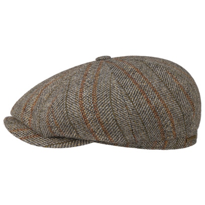 Hatteras Herringbone Stripe Flat Cap by Stetson - 123,95 &euro;