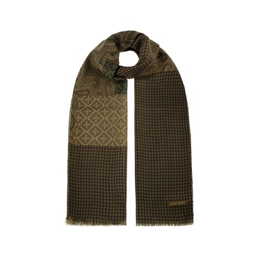 Houndstooth Paisley Mix Wool Scarf by Stetson - 71,95 &euro;