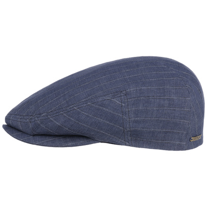 Kent Striped Linen Flat Cap by Stetson - 92,95 &euro;
