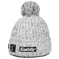 Womens EISBAR Ski Hat Grey & White Wool Blend Polar Bear Beanie One Size 