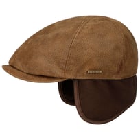 Pigskin Flat Cap med �reklaffer by Stetson - 1509,00 kr