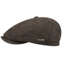 McCook Vintage Leather Cap by Stetson dark brown