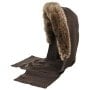 Pandia Hooded Scarf by Gebeana dark brown