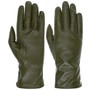 Leather Gloves with Wool Lining by Roeckl dark green