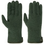 Milled Wool Gloves with Leather by Roeckl dark green