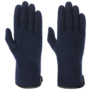 Milled Wool Gloves with Leather by Roeckl blue