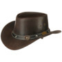 Kids Reno Leather Hat by Scippis brown