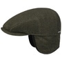 Kent Wool Earflaps Flat Cap by Stetson dark green