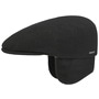 Kent Wool Earflaps Flat Cap by Stetson black