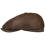 Brooklin Leather Flat Cap by Stetson brown