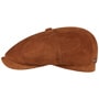 Hatteras Goat Suede Flat Cap by Stetson brown