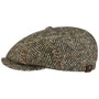 Hatteras Herringbone Colour Flat Cap by Stetson beige