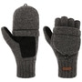 Haakon Fingerless Wool Gloves by Barts dark grey