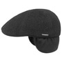 Texas Wool Earflap Flat Cap by Stetson anthracite