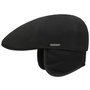 Texas Wool Earflap Flat Cap by Stetson black