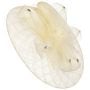 Crynol Fascinator with Feathers by McBURN white