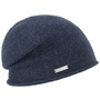 Rolled Edge Cashmere Beanie by Seeberger navy-mottled