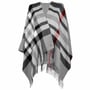 Checked Poncho by Fraas grey