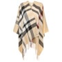 Checked Poncho by Fraas camel