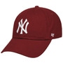 Yankees CleanUp Strapback Cap by 47 Brand dark red