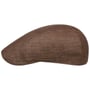 Herringbone Linen Flat Cap by Stetson brown