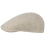 Herringbone Linen Flat Cap by Stetson oatmeal