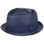 Uni Colour Pork Pie Straw Hat by Lipodo blue