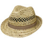 Striped Ribbon Trilby Straw Hat by Lipodo nature