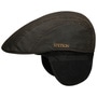 Old Cotton Flat Cap with Ear Flaps by Stetson brown