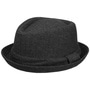 Diamond Crown Herringbone Wool Hat by Lipodo black-grey