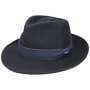 Contrast Double Ribbon Bogart Hat by Lipodo navy