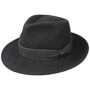 Contrast Double Ribbon Bogart Hat by Lipodo black