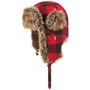 Plaid Trapper Hat by Lipodo red-black