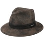 Jacky Pigskin Traveller Leather Hat by Stetson brown