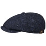 Hatteras Wool Colour Neps Flat Cap by Stetson black-blue