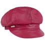 Leather Newsboy Cap by Seeberger raspberry