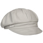 Leather Newsboy Cap by Seeberger light grey