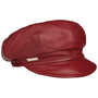 Leather Newsboy Cap by Seeberger red