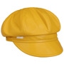 Leather Newsboy Cap by Seeberger yellow
