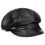 Leather Newsboy Cap by Seeberger black
