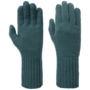 Fine Knit Full-Fingered Gloves by Seeberger petrol blue