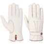 Leather Gloves with Cashmere Lining by Caridei cream white